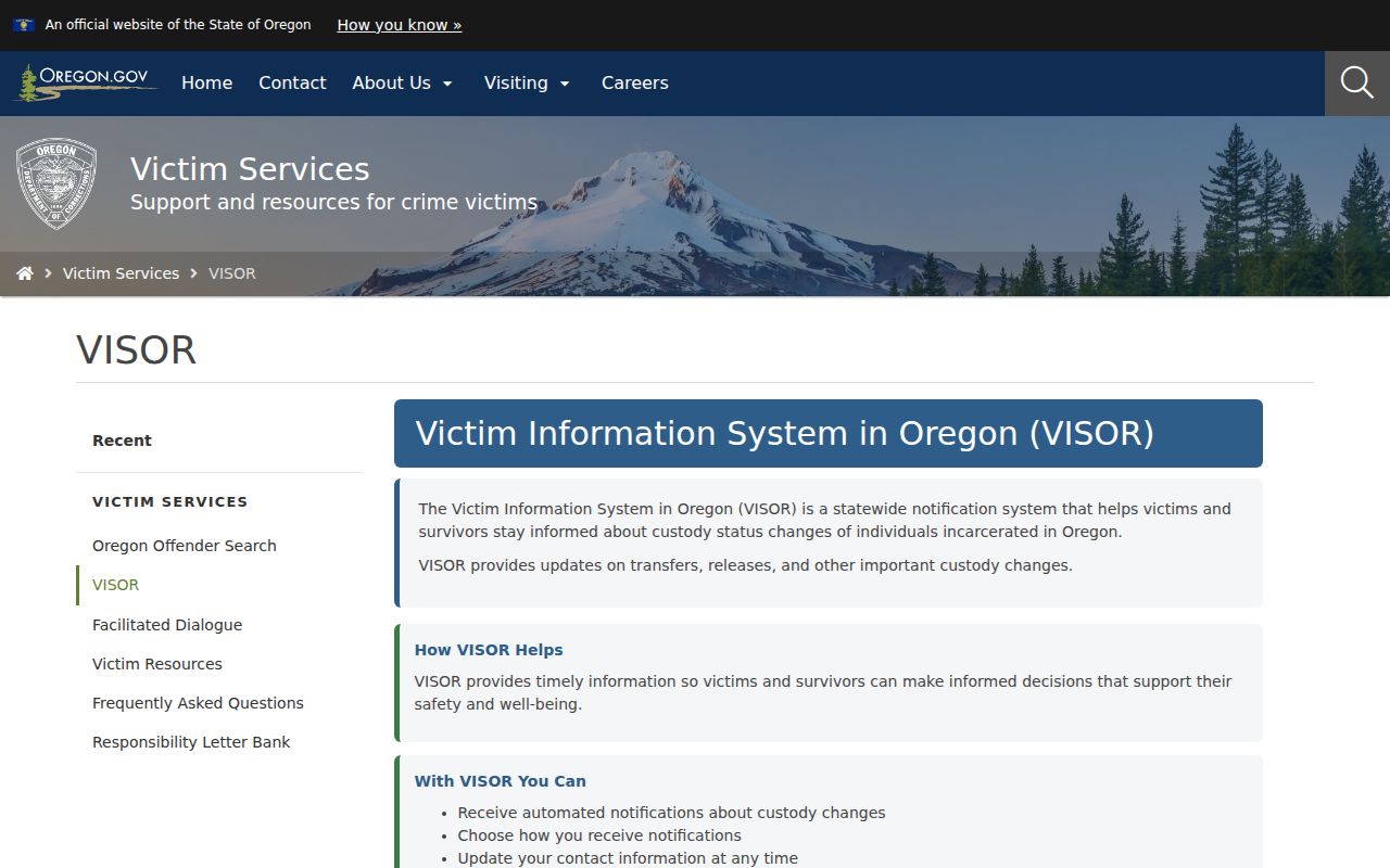 Hillsboro residents directory Oregon VISOR notification information