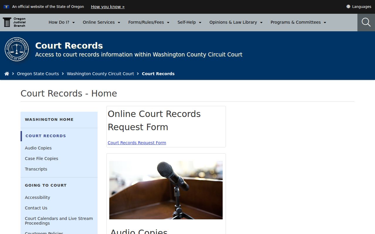 Hillsboro residents directory Washington County Circuit Court records desk