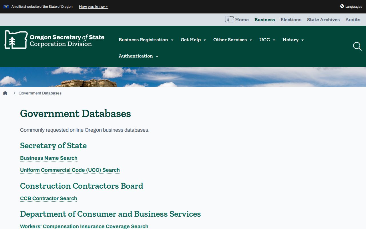 Hillsboro neighbors page view of the Oregon government database directory