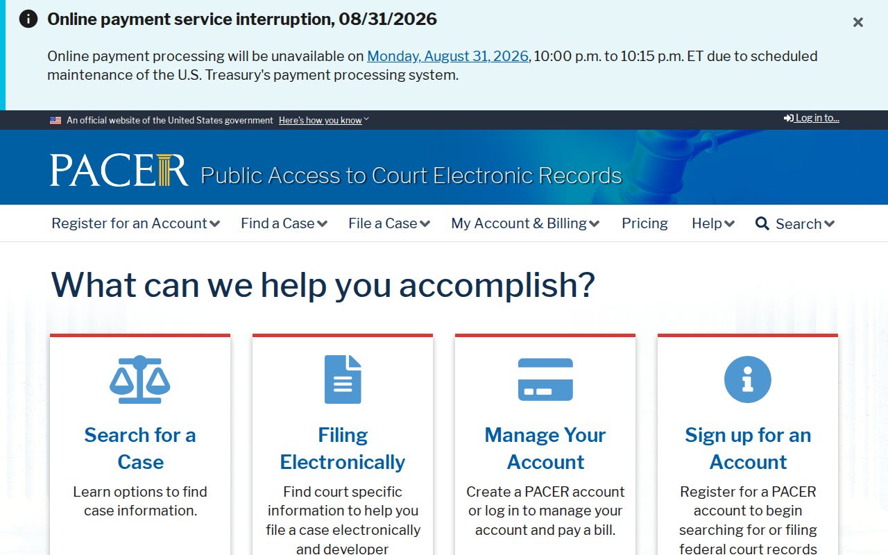 Hillsboro resident lookup federal court docket access through PACER