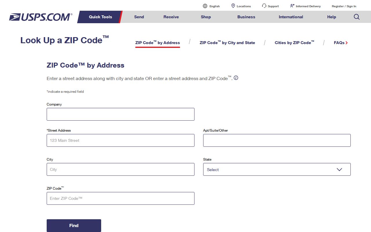 Hillsboro ZIP code directory view of the USPS full-address ZIP lookup